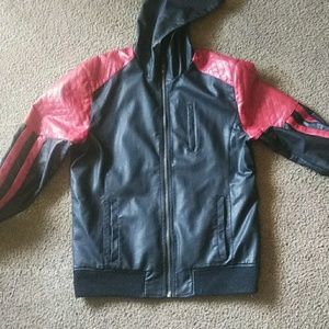 Large Faux leather Guess Zip Jacket